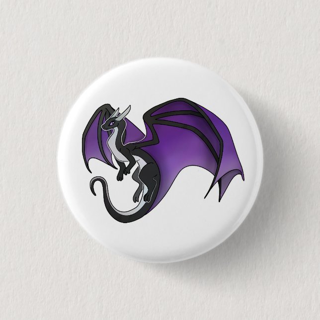 Simple Asexual Pride Dragon 1 Inch Round Button (Front)