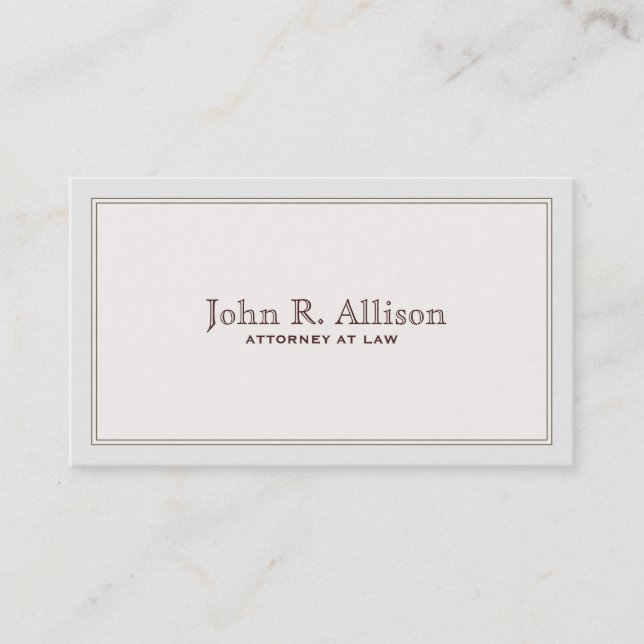 Simple Attorney Ivory avec Carte de visite frontal (Devant)