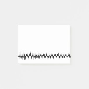 Simple Audio Waves Silhouette Post-it Notes