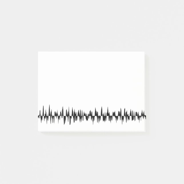 Simple Audio Waves Silhouette Post-it Notes (Front)