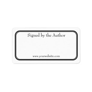 Simple Author Bookplate Signed by Author Website Label