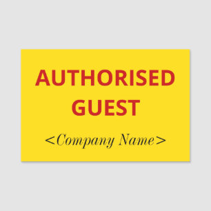 Simple "AUTHORISED GUEST" Name Tag