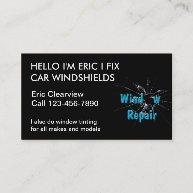Simple Auto Glass Business Cards (Front)