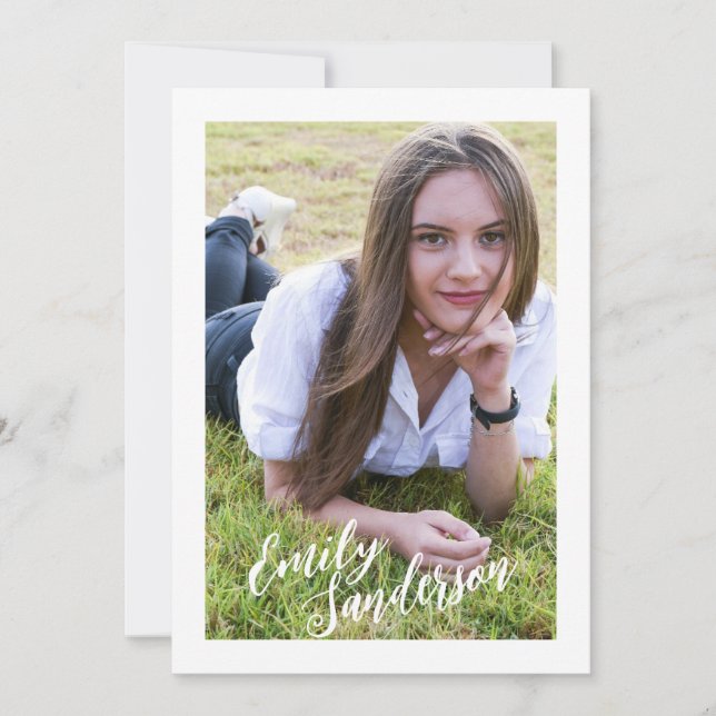 Simple Autograph Portrait Graduation Invite/ Announcement (Front)
