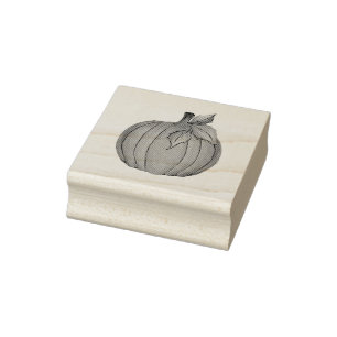Simple Autumn Fall Minimalist Pumpkin  Rubber Stamp
