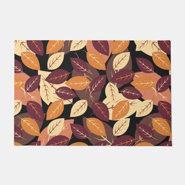 Simple Autumn Leaves Dark Doormat (Front)