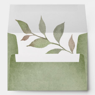 Simple Autumn Leaves Parchment Return Address Envelope