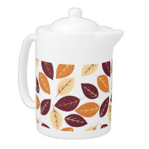 Simple Autumn Leaves Teapot