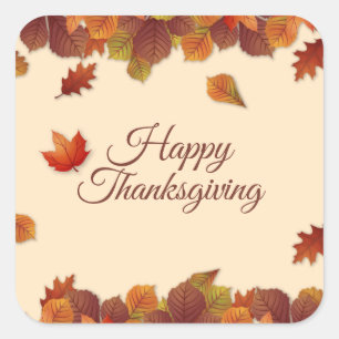 Simple Autumn Leaves Thanksgiving   Sticker Seal