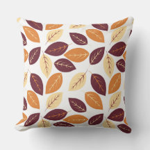Simple Autumn Leaves Throw Pillow