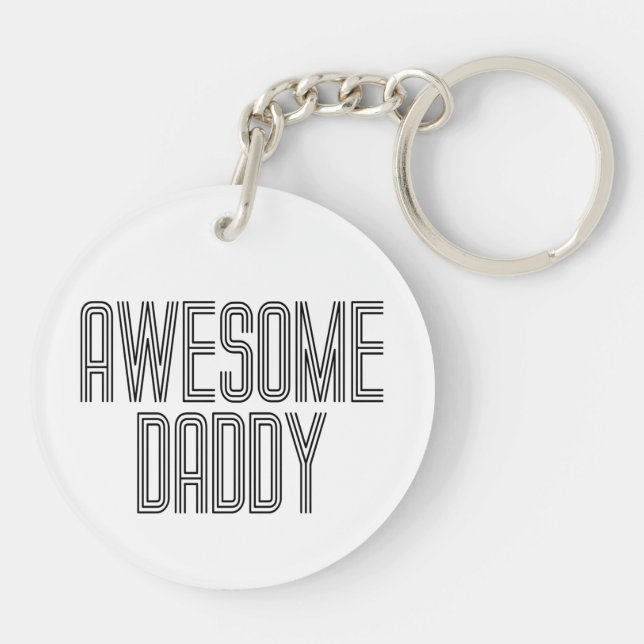 Simple Awesome Daddy Father's Day | Keychain (Back)