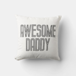 Simple Awesome Daddy Father's Day Throw Pillow