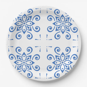 Simple Azulejo Paper Plate