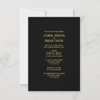 Simple B&G Design- 3x5 Wedding/Reception Invite
