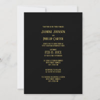 Simple B&G Design- Wedding/Reception Invitation