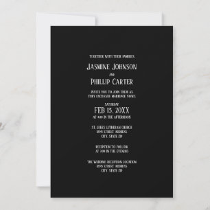 Simple B&G Design- Wedding/Reception Invitation