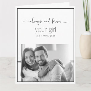 Simple B/W Photo Birthday Card for Boyfriend