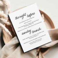 Simple B&W Rehearsal Dinner & Sunday Brunch