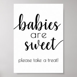 Simple Babies are Sweet   Black Script Shower Sign