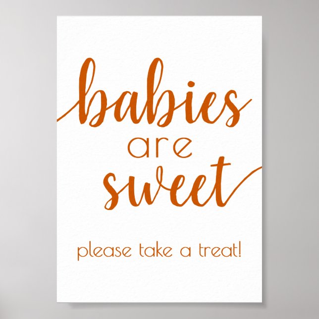 Simple Babies are Sweet | Fall Orange Shower Sign (Front)