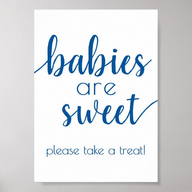Simple Babies are Sweet | French Blue Shower Sign (Front)
