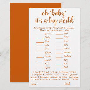Simple Baby Around the World   Fall Orange Quiz