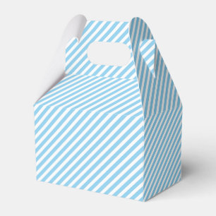 Simple Baby Blue And White Diagonal Stripe Pattern Favor Box