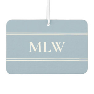 Simple Baby Blue and White Monogram Air Freshener