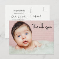 Simple Baby Girl Shower Birth announcement Photo