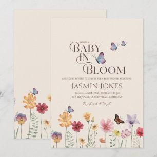 Simple Baby in Bloom Wildflower Baby Shower Invitation