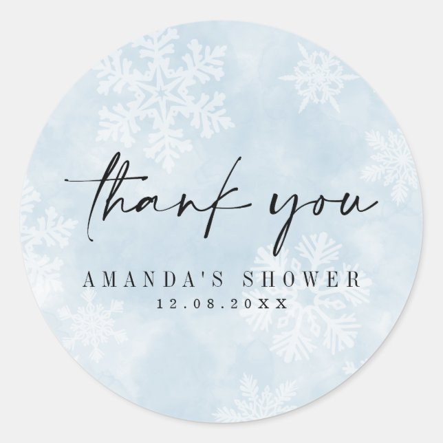 Simple Baby It's Cold Outside Winter Baby Shower Classic Round Sticker (Front)
