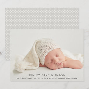 Simple Baby Photo Birth Announcements