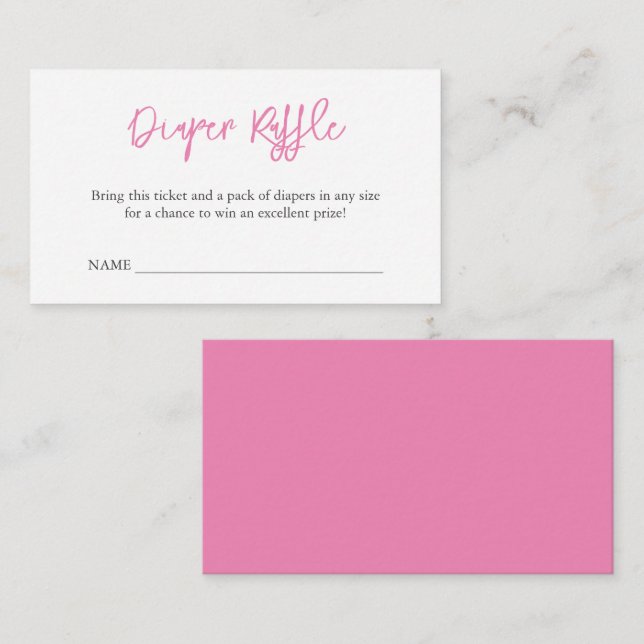 Simple Baby Shower Diaper Raffle Enclosure  (Front/Back)