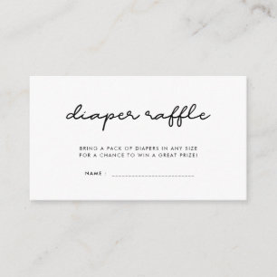 Simple Baby shower diaper raffle ticket Enclosure Card