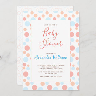 Simple Baby Shower Personalized Colourful Dots Invitation