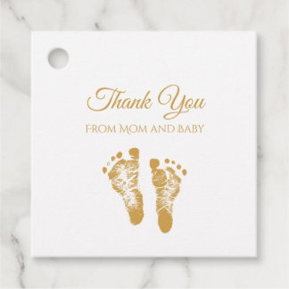 Simple Baby Shower Thank You Modern Gold Favour Tags