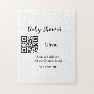 Simple baby shower website barcode QR add name det Jigsaw Puzzle