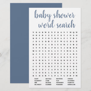 Simple Baby Word Search   Dusty Blue Game Card