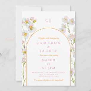 Simple Babys Breath Wedding Invitation