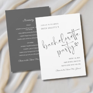 Simple Bachelorette Party Invitation Itinerary