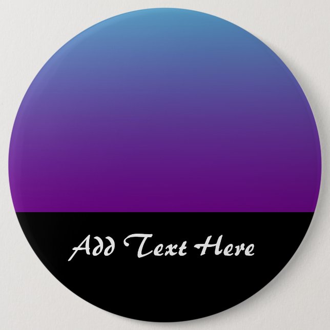 Simple Background Gradient Turquoise Blue Purple 6 Inch Round Button (Front)