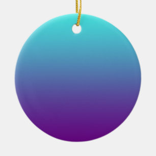 Simple Background Gradient Turquoise Blue Purple Ceramic Ornament