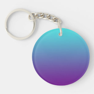 Simple Background Gradient Turquoise Blue Purple Keychain
