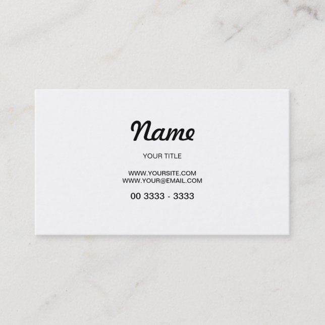 Simple Backward design Business Card (Front)