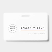Simple Badge Nom ID de Logo d'Entreprise Moderne