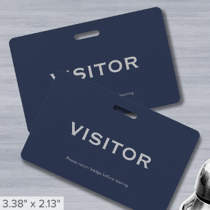 Simple Badge Visiteur Bleu Marine