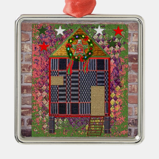 Simple Bahay Kubo Metal Ornament (Front)