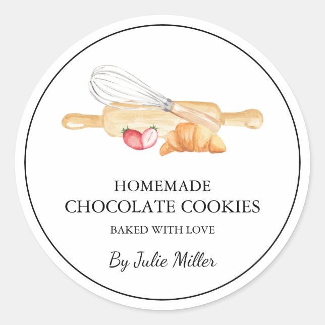 Simple Baked with love Label for small bussiness (Front)