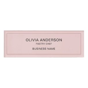 Simple Bakery Pink Business Magnetic Name Tag