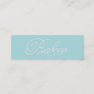 Simple Bakery White Icing Typography Mini Business Card